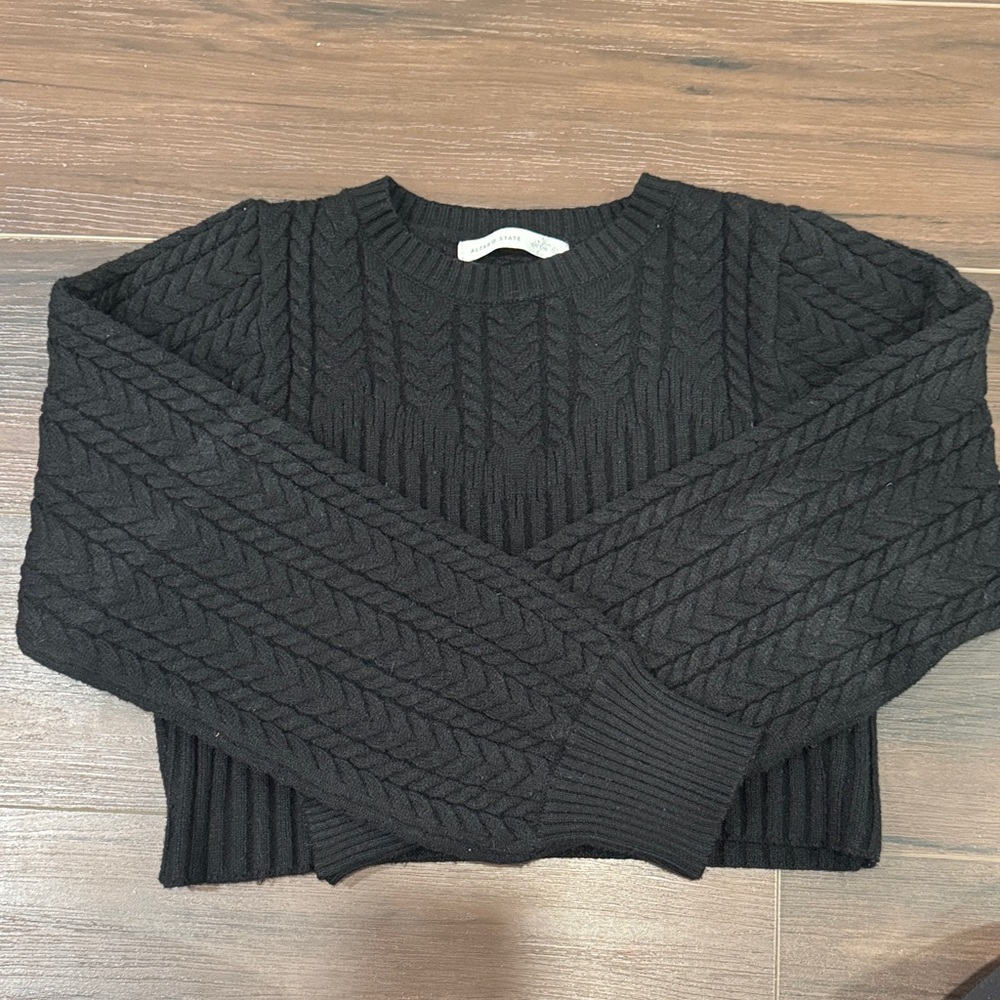 Altar'd State Black Cable Knit Sweater